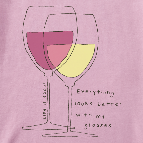 Women's Wine Looks Better with Glasses Crusher Tee