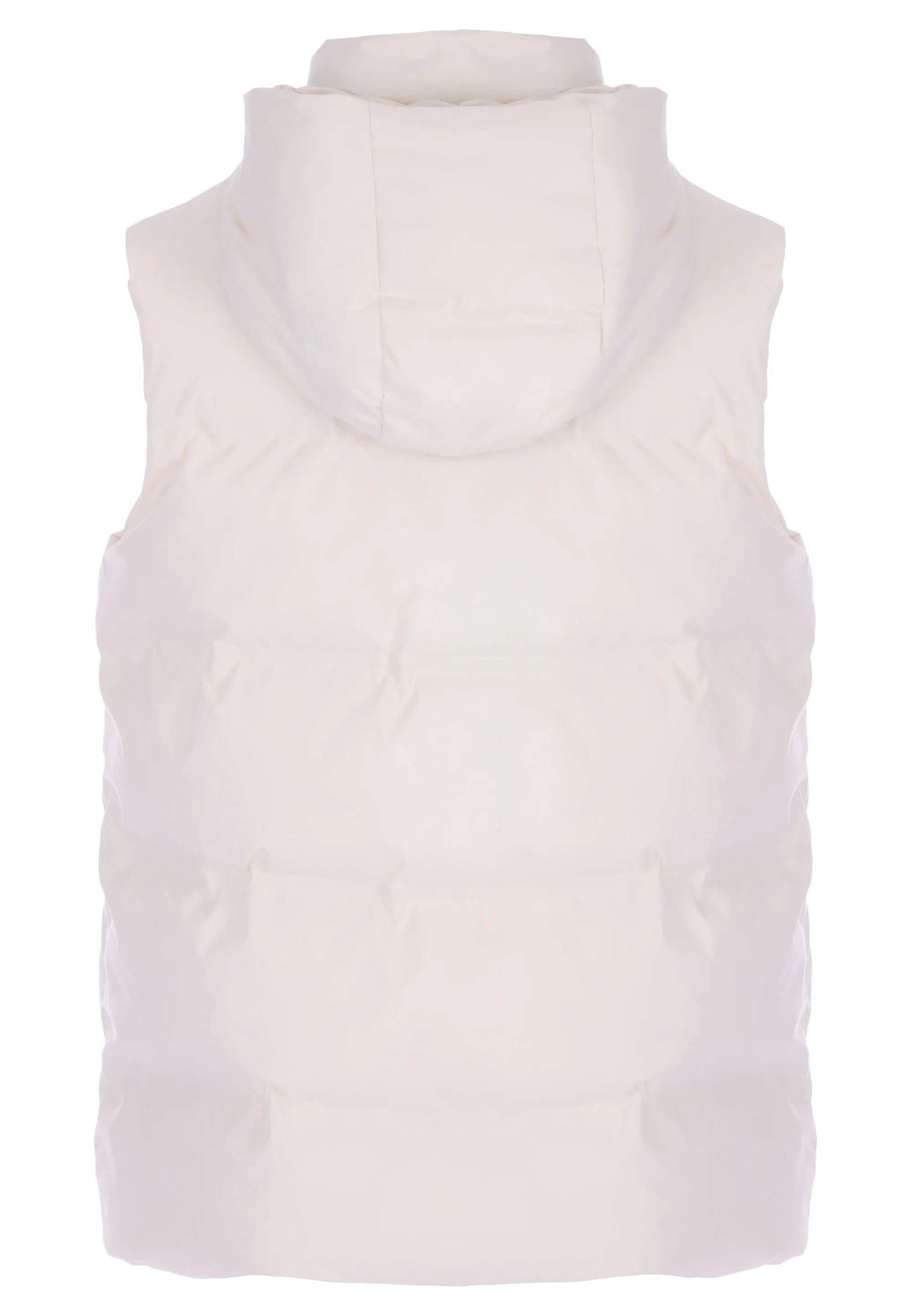 Womens Cream Mid Length Padded Gilet Jacket