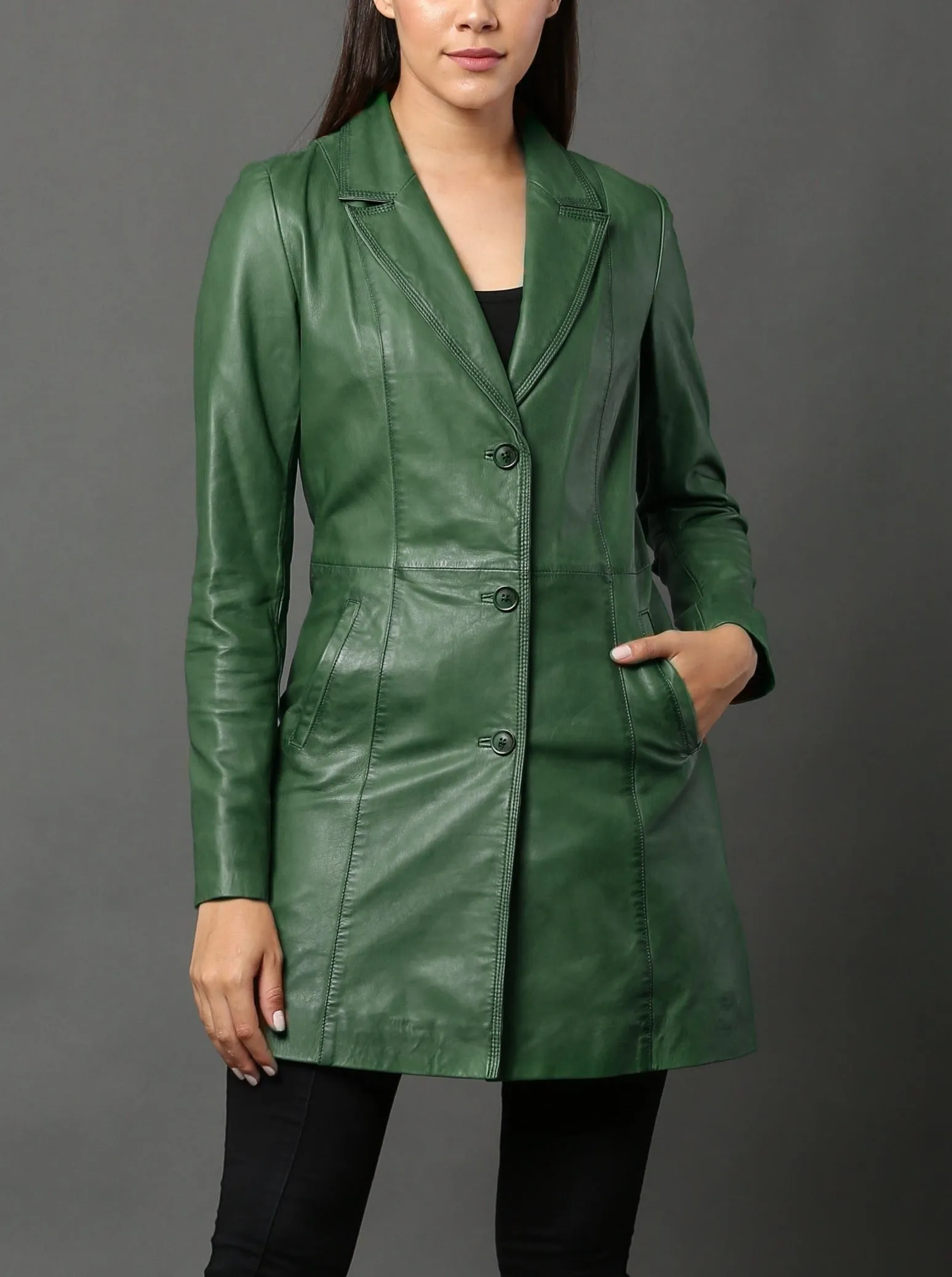 Women's Dolly Tailored Leather Coat