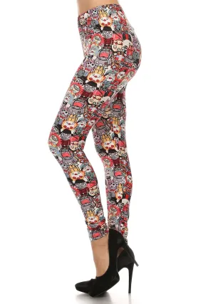 Women's Plus Multi Colored Monster Leggings