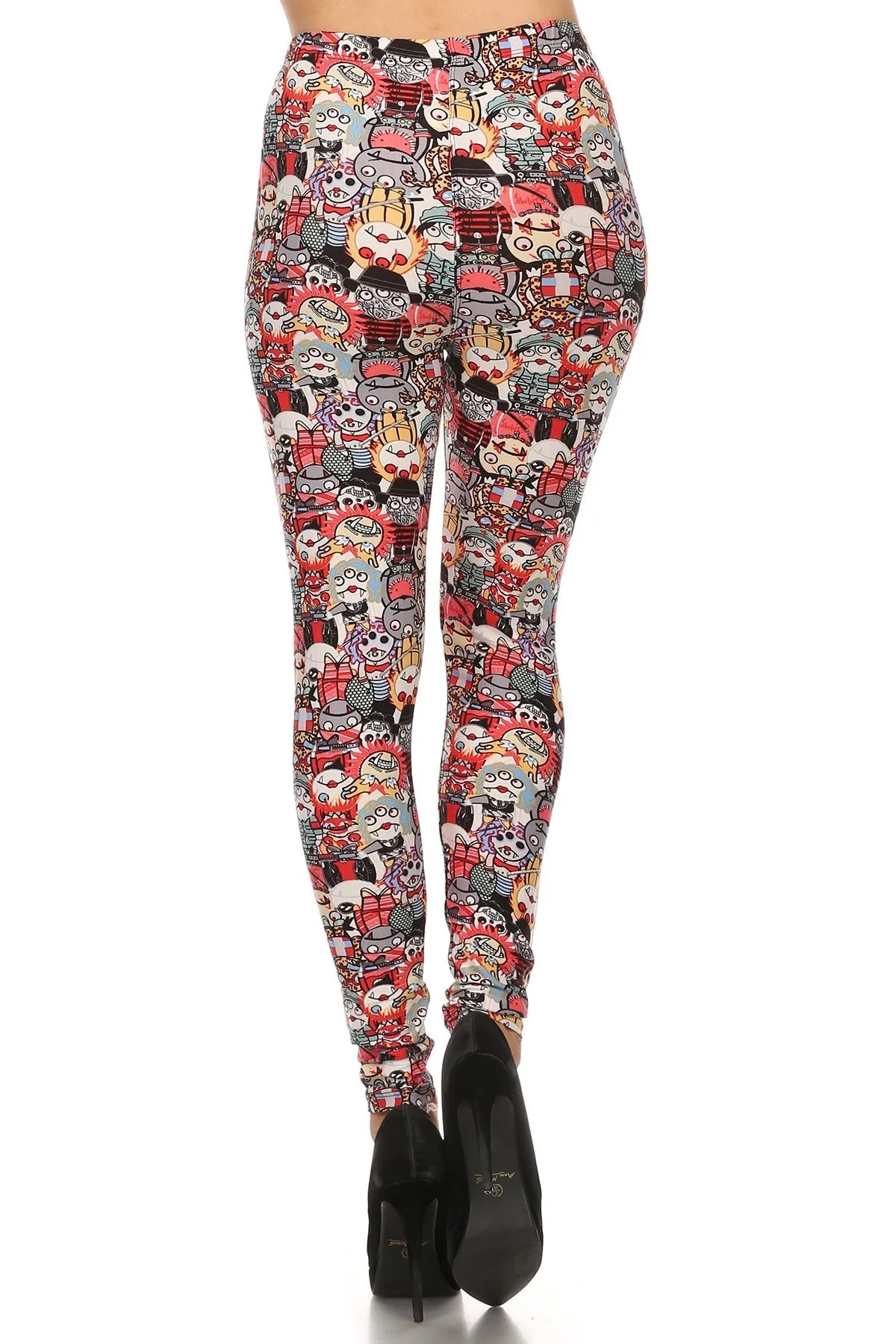 Women's Plus Multi Colored Monster Leggings