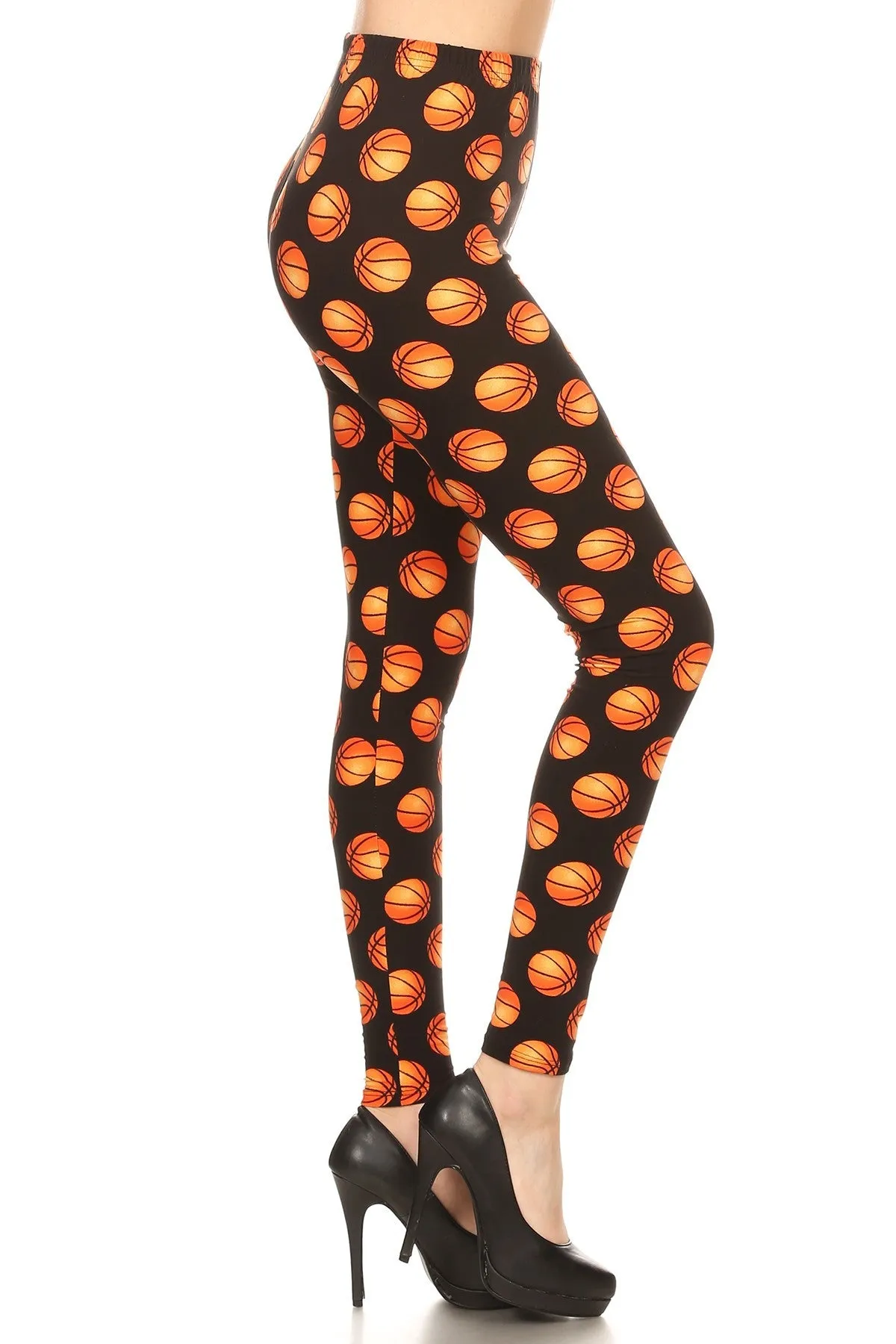 Women's Regular Basketball Sports Pattern Printed Leggings