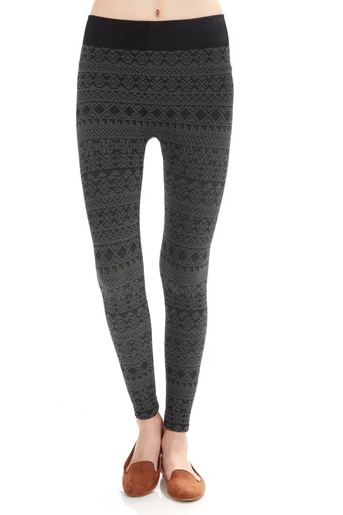 Women's Regular Diamond Aztec Fleece Leggings