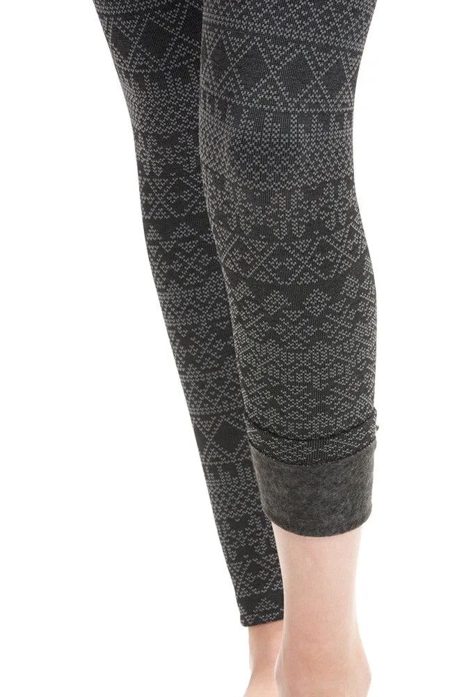 Women's Regular Diamond Aztec Fleece Leggings