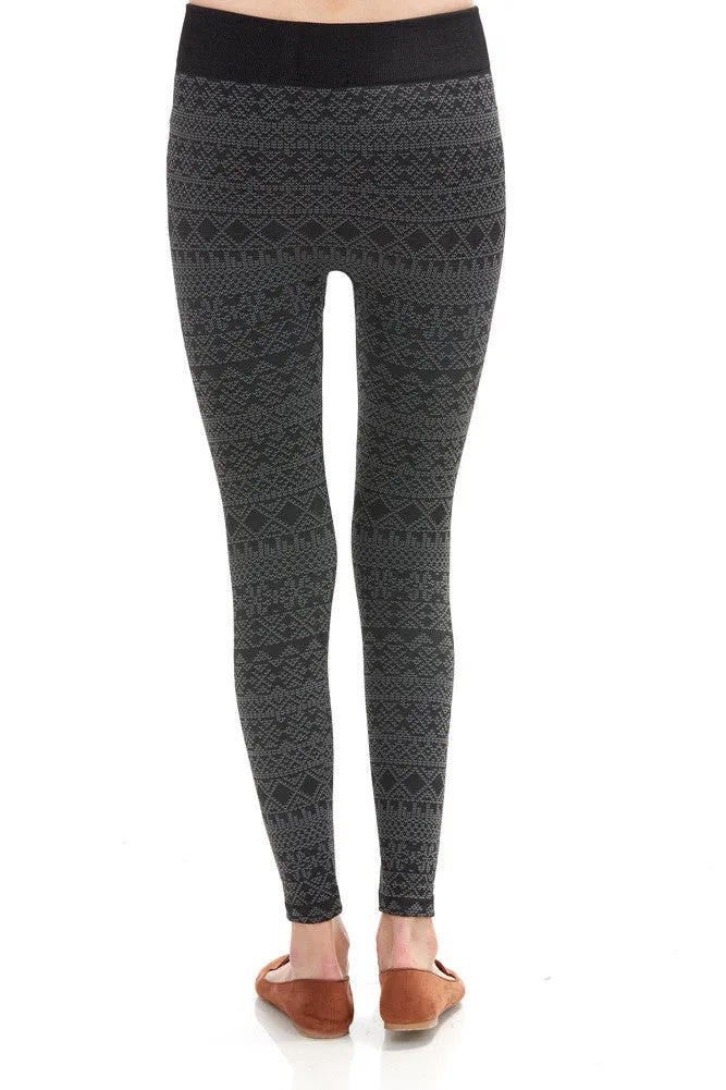 Women's Regular Diamond Aztec Fleece Leggings