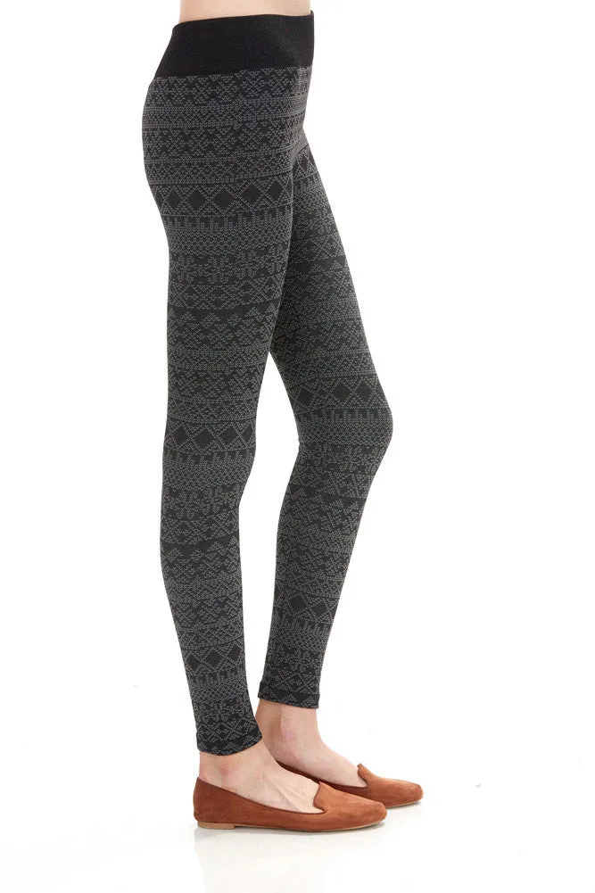 Women's Regular Diamond Aztec Fleece Leggings