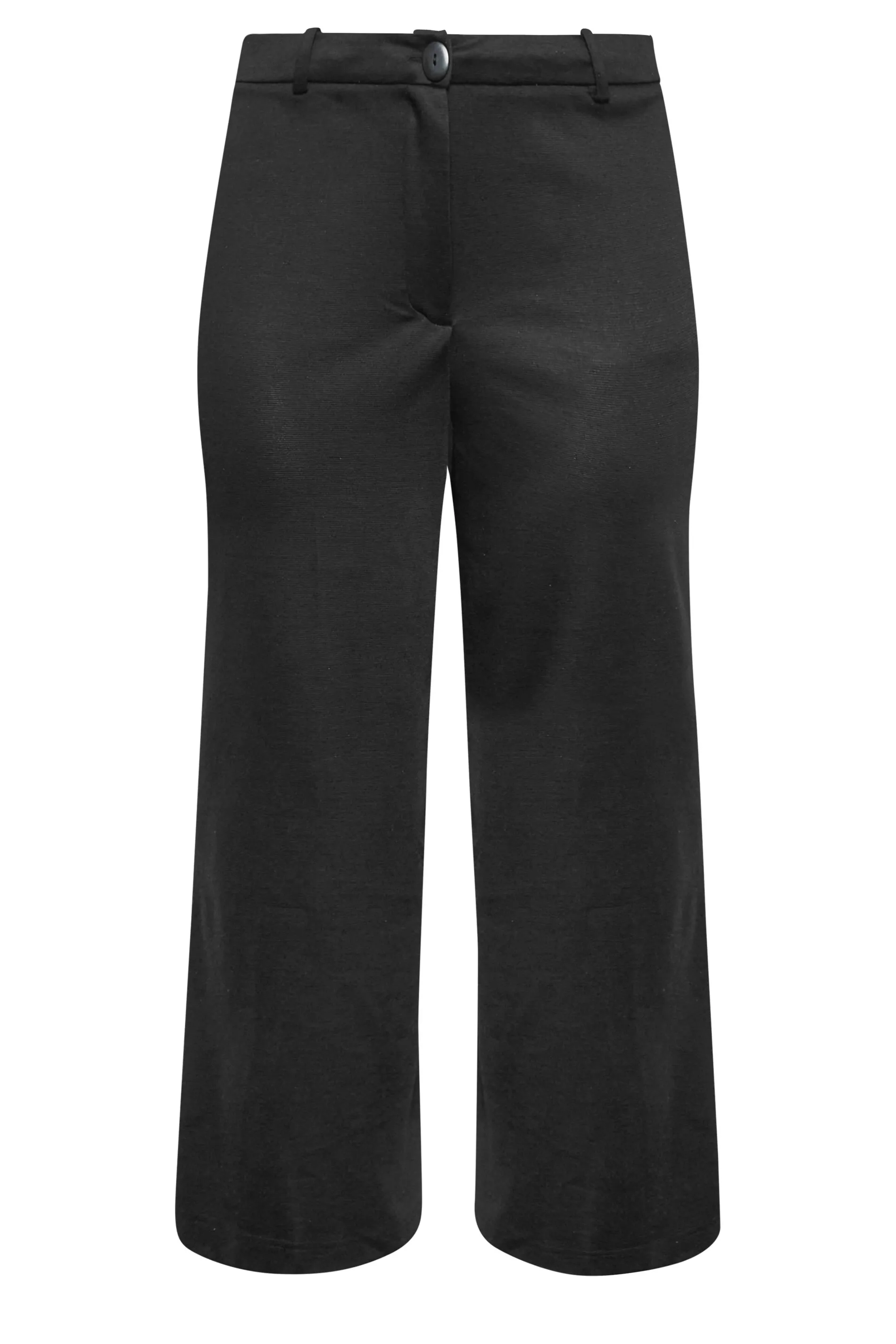 YOURS Curve Black Wide Leg Button Up Trousers