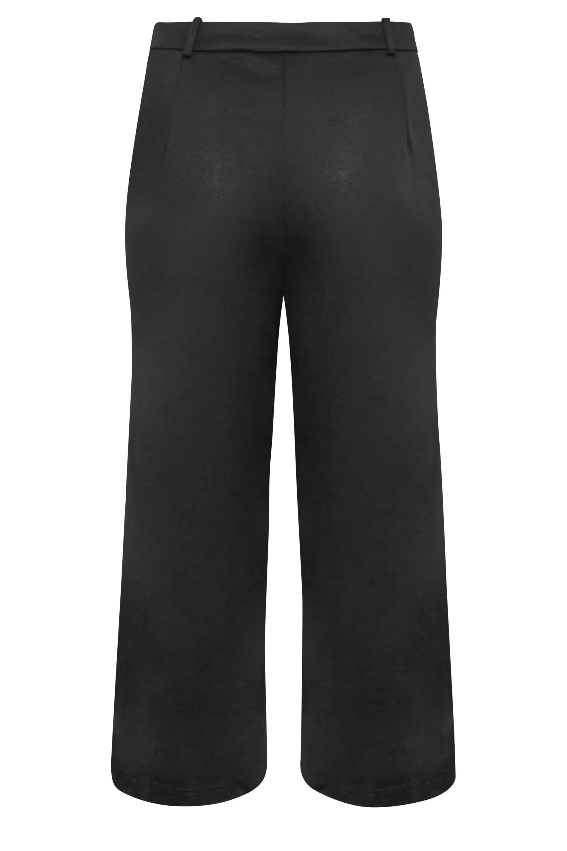 YOURS Curve Black Wide Leg Button Up Trousers