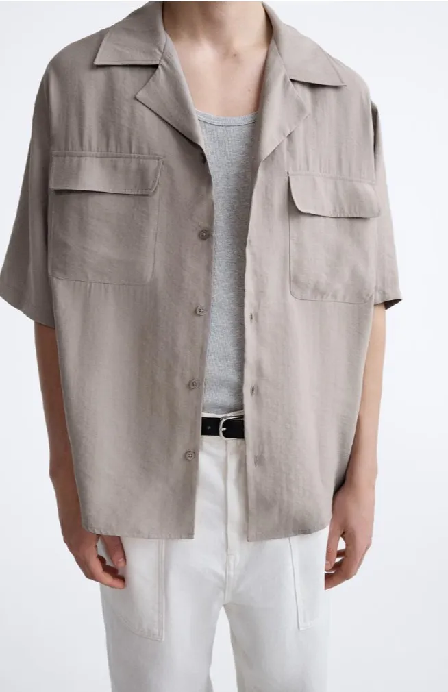 ZARA  |Plain Short Sleeves Shirts