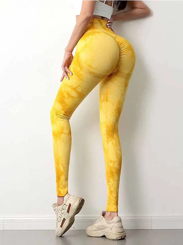 ZASUWA Female Muticolor Tie-Dye Fitness Yoga Leggings