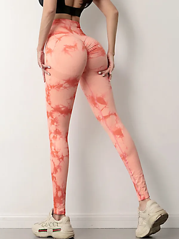 ZASUWA Female Muticolor Tie-Dye Fitness Yoga Leggings